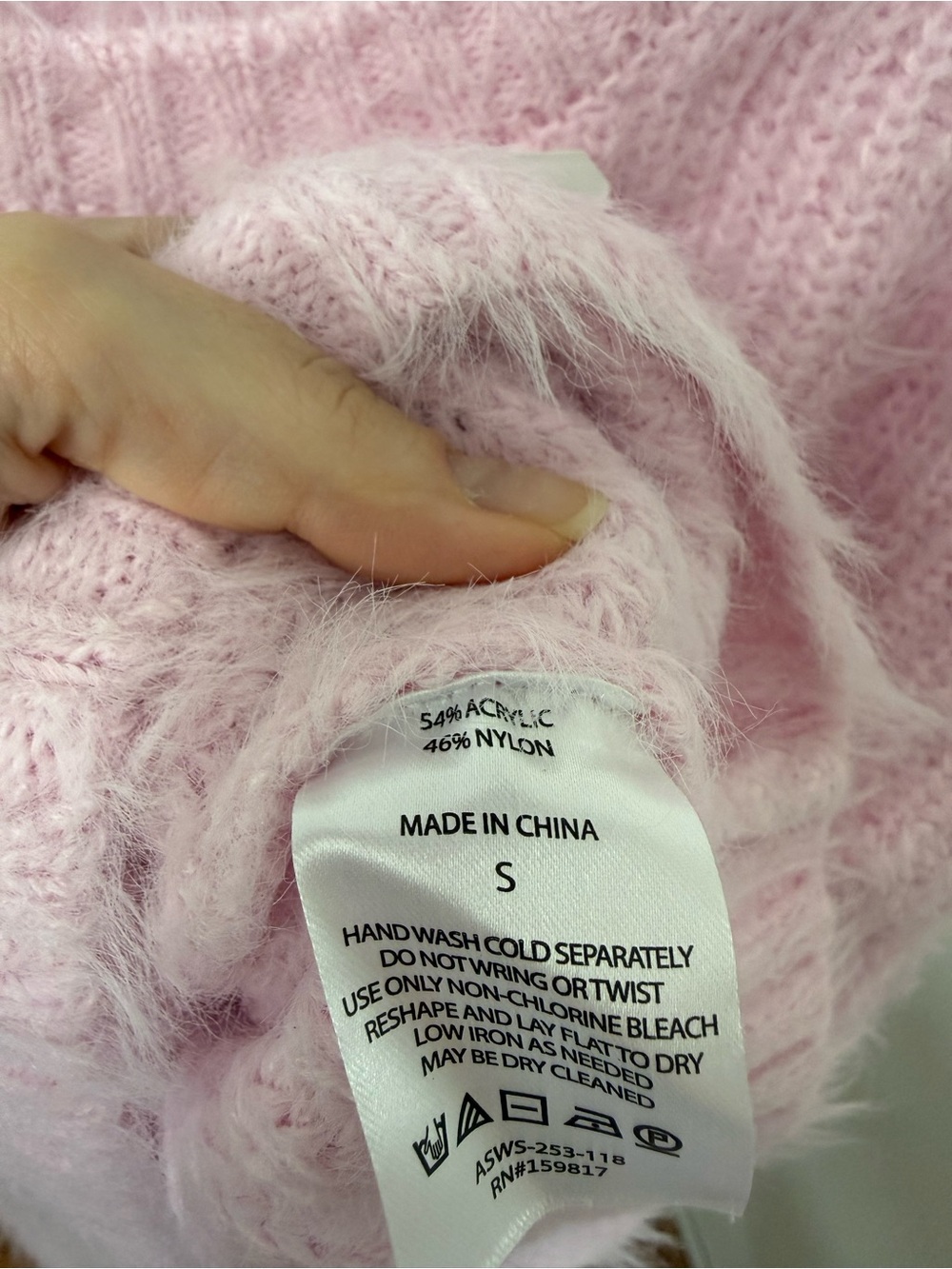 Altar'd State Soft Pink Fuzzy Crewneck Sweater - Picture 5 of 6